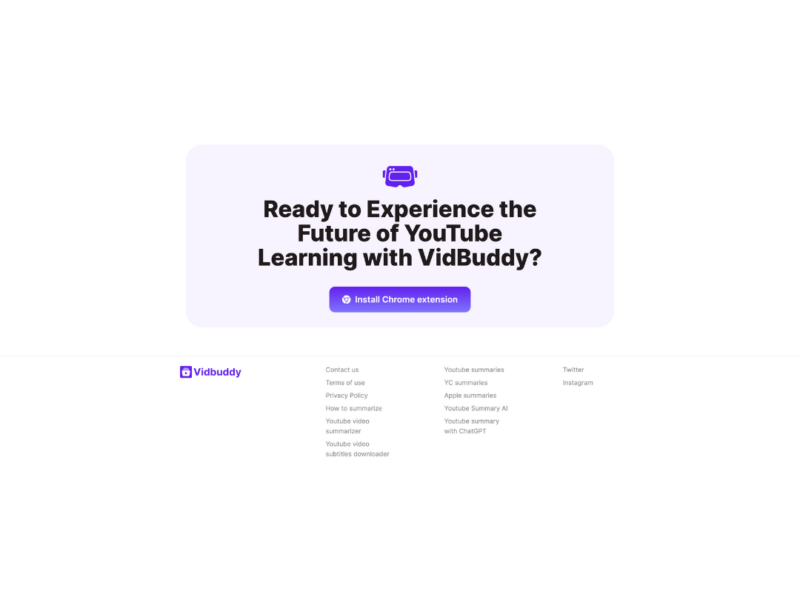 VidBuddy – AI YouTube Video Summarizer
