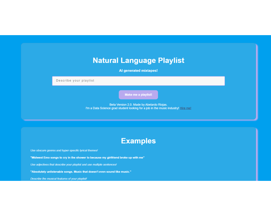 Natural Language Playlist