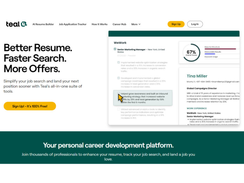 Teal Resume Builder